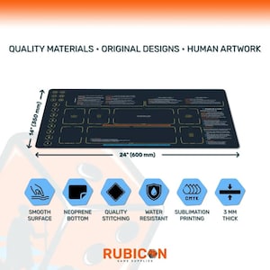 Riftbound TCG New Player playmat, 24 x 14 inches, 3 mm neoprene, features and specs