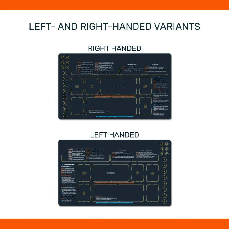 Riftbound TCG New Player playmat in right-handed and left-handed layouts