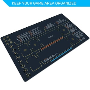 Angled view of the Riftbound TCG New Player playmat