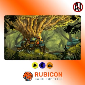 Woodland Haven Tcg Playmat Tag Nacht oder Twilight stile Wald 24 "x 14" Kartenspiel Matte