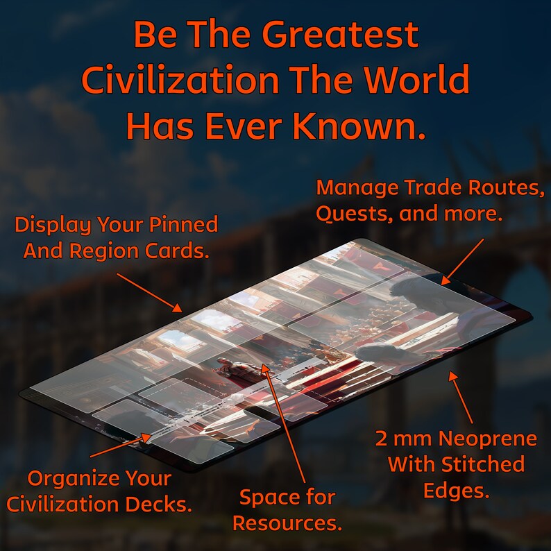 Player Mat for Imperium Classics/legends/horizons, Compatible Playmat