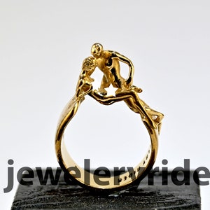 Missionary pose statement ring, Silver 925, sex and romance jewelry