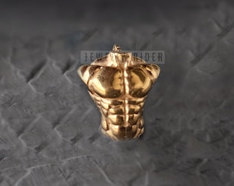 Bodybuilder Torso Pendant, solid silver 925