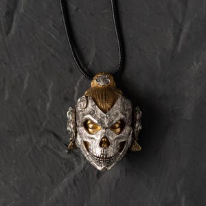 Pendentif La Calavera Catrina, argent massif 925, Jour des Morts, figure emblématique des fêtes mexicaines, Dia de Muertos