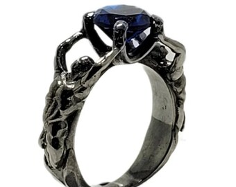 Schwuler Männerring mit Rubin, schwuler Paarring, LGBT-Ring