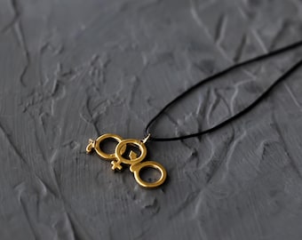 Herrin und Hahnrei symbolische Anhänger, Sterling Silber Erotische Liebe Charme, Hahnrei Schmuck
