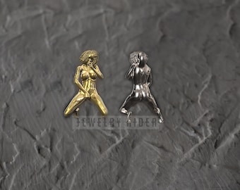 Afro Woman in an seductive sexy pose, solid silver 925