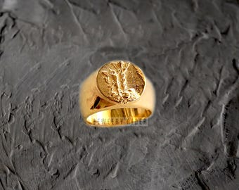 The God Hermes Ring, the caduceus ring