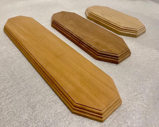 Quarterboar Blanks, Wall Display Plaques Bases, Solid Wood NO IMITATION STAIN, Unfinished or Finished, Keyhole Slot, 11 Type of Woods