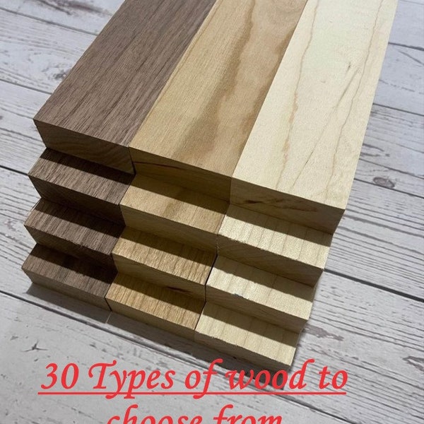 S4S Lumber Exotic Wood 13/16”x2”x24”, true size, hardwoods, surfaced 4 sides, for cutting boards and crafting. 30 Type of woods.