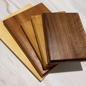 Solid Wood Wall Display Plaque: Unfinished or Waxed Finish, Keyhole Slot