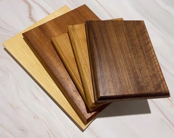 Solid Wood Wall Display Plaque: Unfinished or Waxed Finish, Keyhole Slot