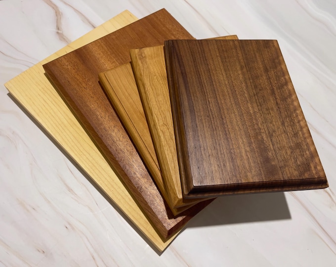 Solid Wood Wall Display Plaque: Unfinished or Waxed Finish, Keyhole Slot