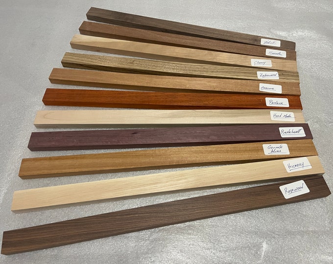 S4S Lumber Exotic Wood 13/16”x2”x24”, true size, hardwoods, surfaced 4 sides, exotics kit for cutting boards and crafting. 30 Type of woods.