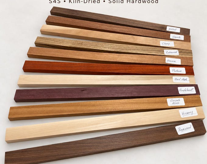Cutting Board Wood Strips, S4S Hardwood Lumber, Walnut Maple Cherry & Exotic Woods