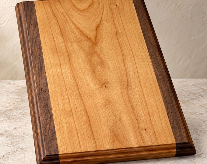Solid Wood Plaque Blank for Laser Engraving, Two-Tone Hardwood Award or Sign, Custom Size