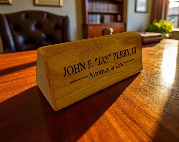 Desk Name Plate, Walnut, Cherry, Beech, Alder, Name Sign, Personalized Walnut Desk Name, Executive Custom Desk Name Plate, Laser Engraved