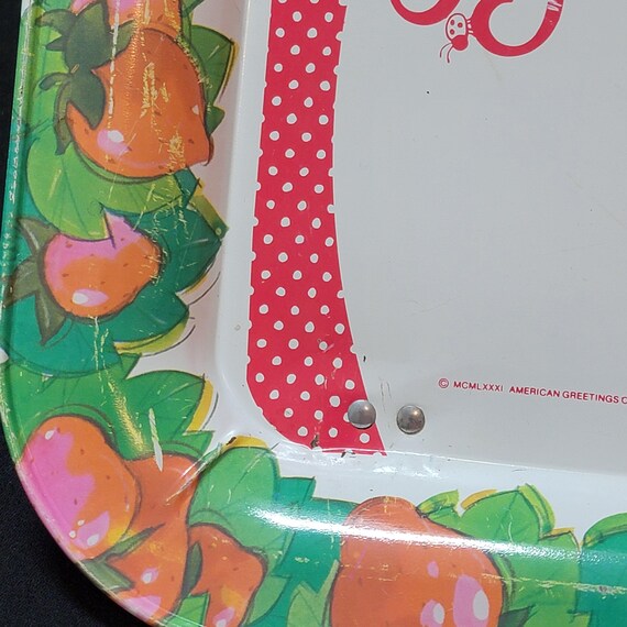 Vintage 1981 Strawberry Shortcake TV Tray, Folding Leg Tray / Lap