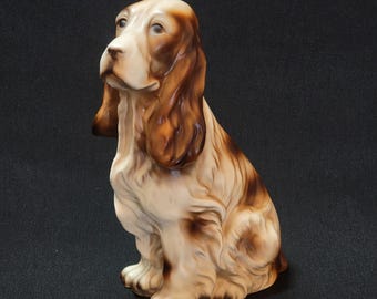 Figura vintage japonesa de Springer Spaniel en bisque de 7 pulgadas, difícil de encontrar