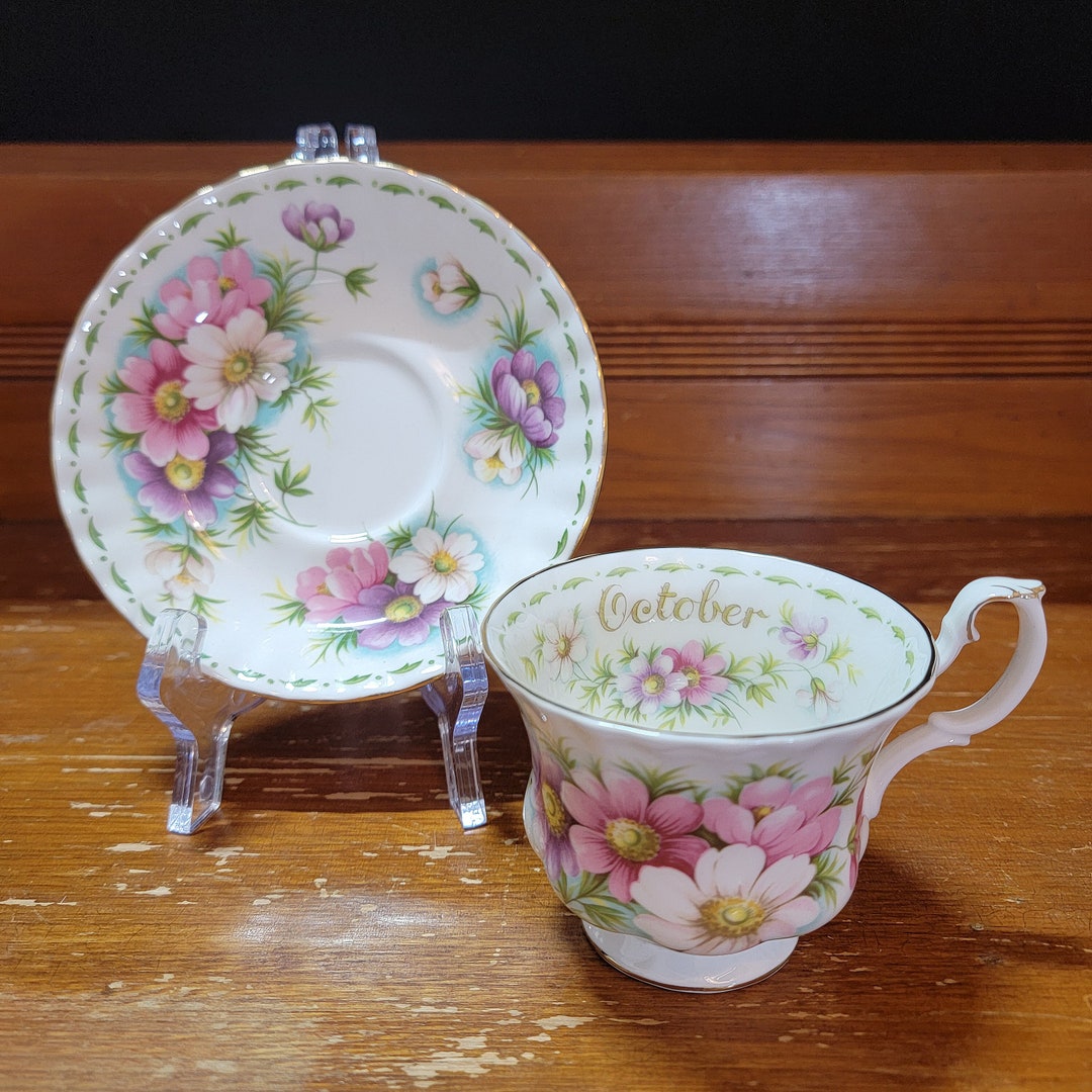 Cosmos, Flower of the Month October, Tea Cup & Saucer by Royal Albert ...