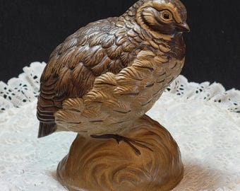 Escultura de cerámica de Poole, rara, de animales salvajes, codorniz, diseñada por Barbara Linley-Adams