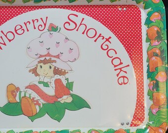 Vintage 1981 Strawberry Shortcake TV Tray, Folding Leg Tray / Lap