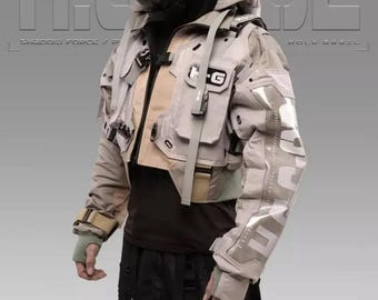 Cyberpunk Techwear Hoodie: Futuristic Urban Tactical Jacket