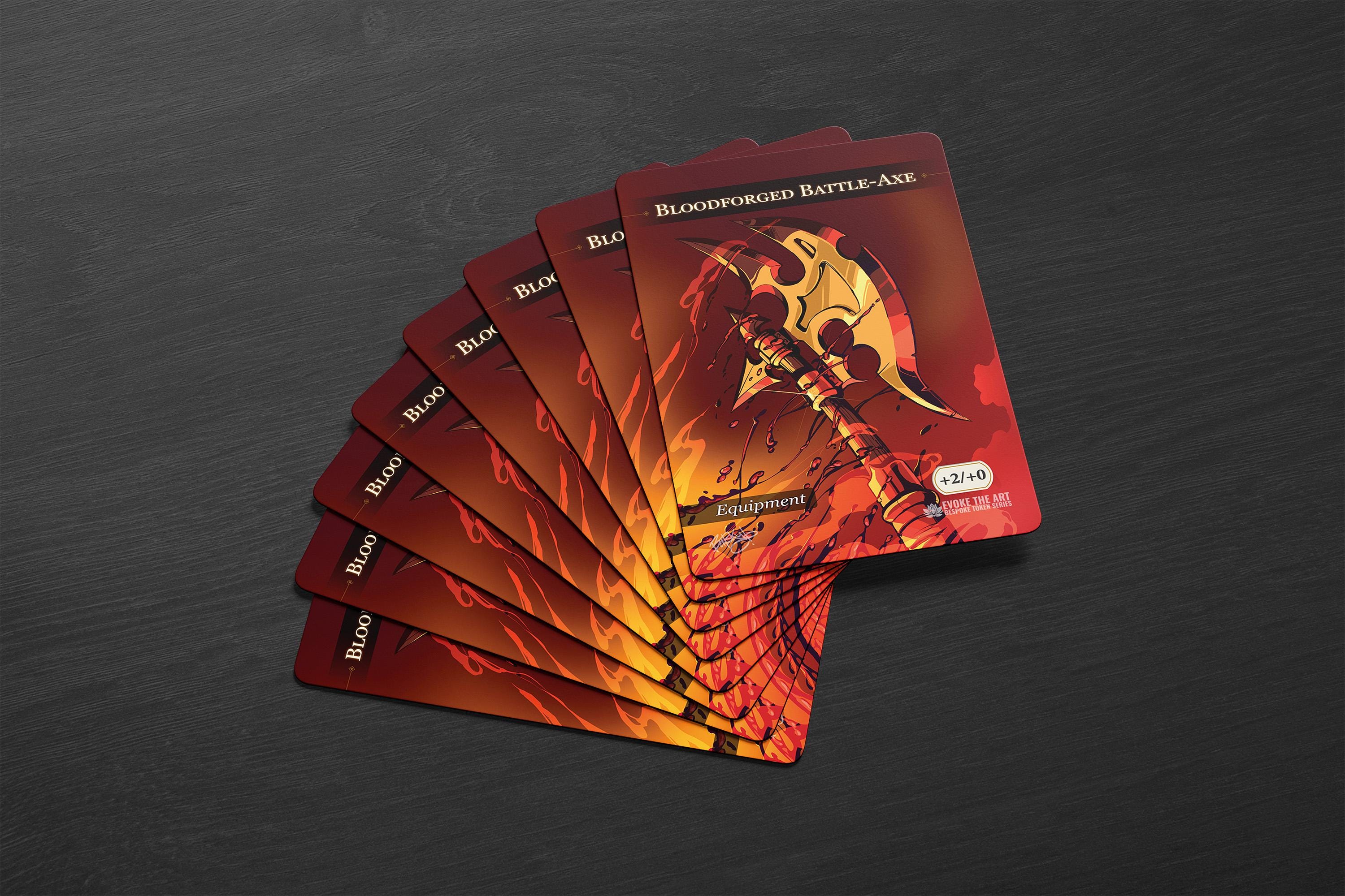 MTG Bloodforged Battle-axe Token 8-pack - Premium Soft-touch Cards