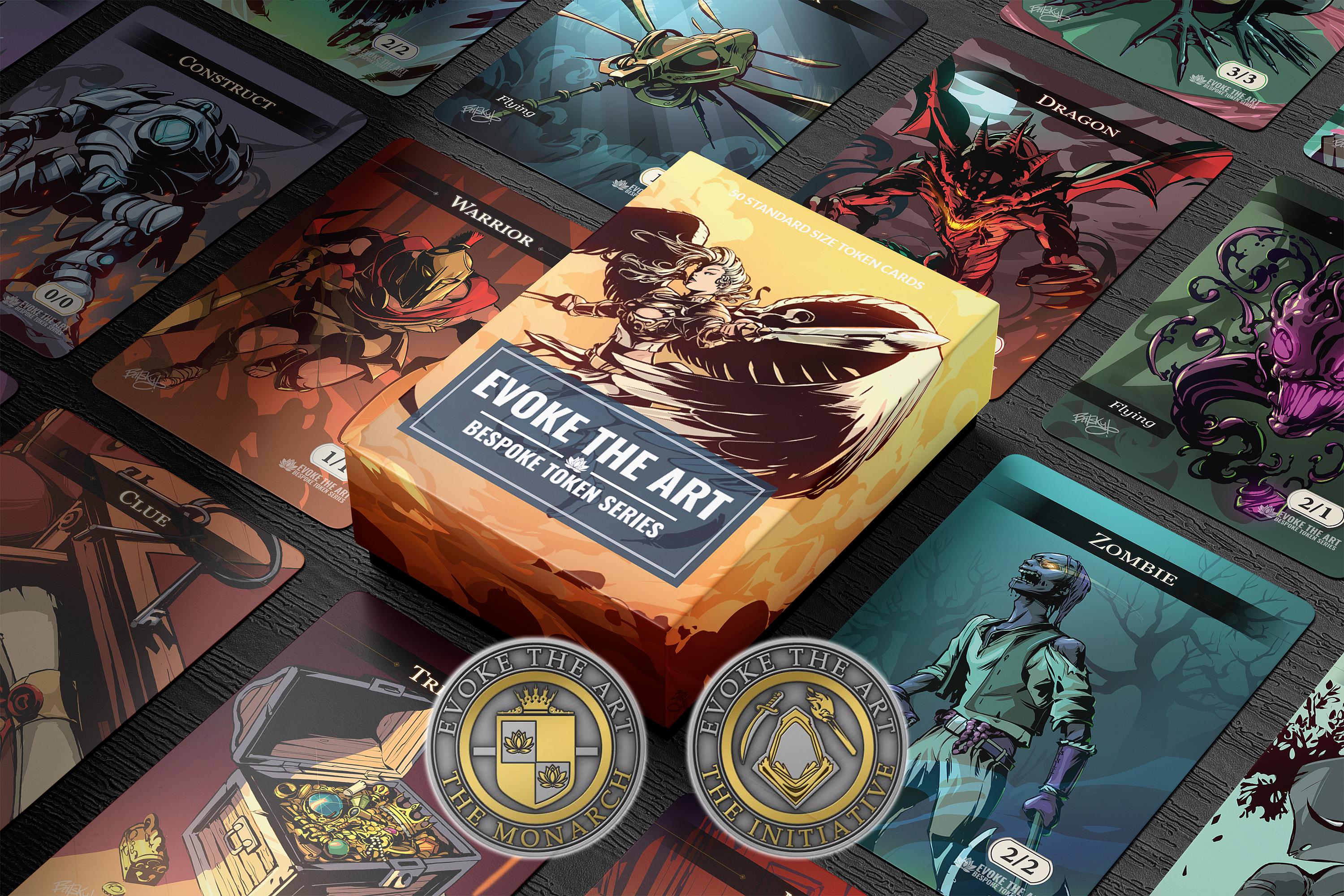 MTG Token Set & Monarch/initiative Coin Bundle - 50 Premium