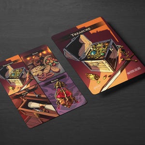 Jeton MTG Treasure avec UV localisé et dos de carte fractionné multi-artefacts, de la série Evoke the Art : Bespoke, fabriqué à la main par un artiste talentueux