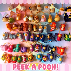 Peek a pooh ! vintage winnie pooh phone dangler rubber phone charm 2000 y2k rare pooh animal wear