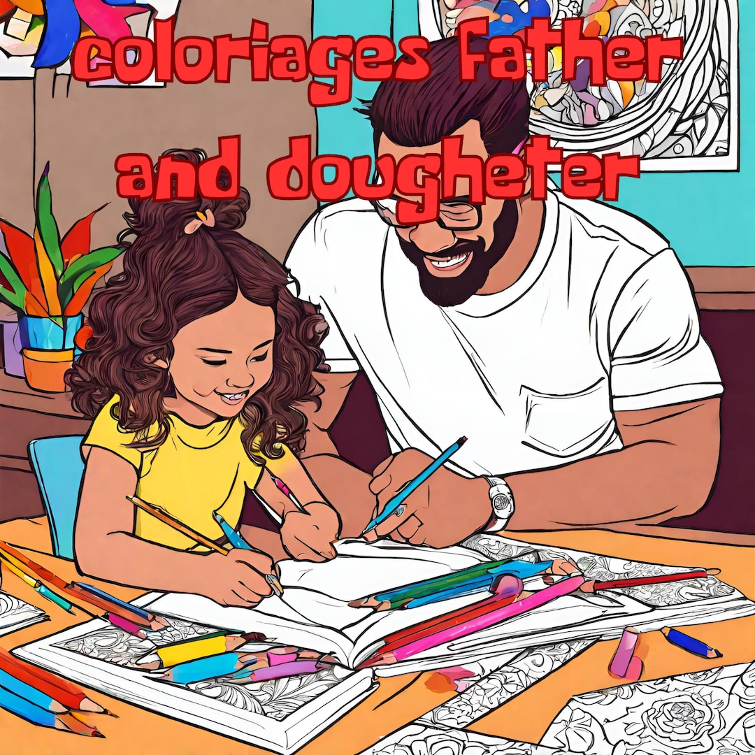 COLORING PAGES Father Daughter Coloring Pages Father's Love - Etsy