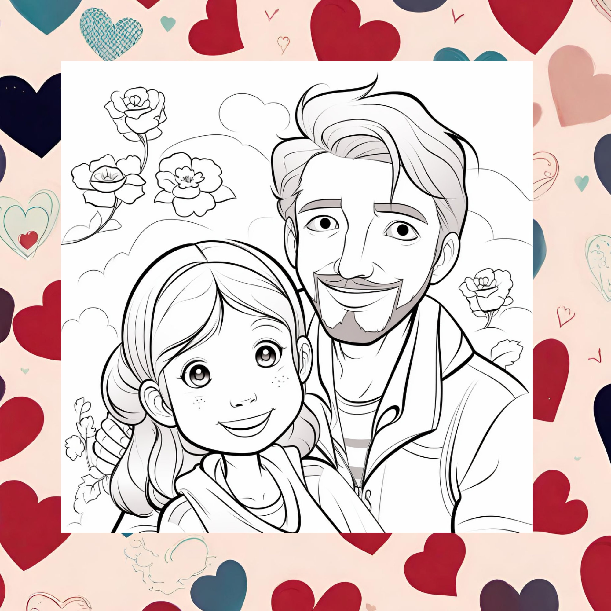 COLORING PAGES Father Daughter Coloring Pages Father's Love - Etsy