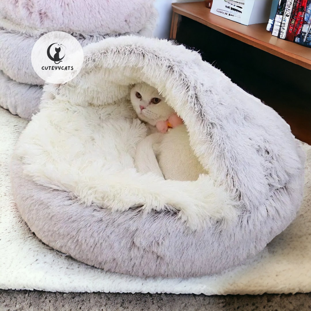 Super Snug Cat Bed warm Cat Bed , Cosy Cat Bed , Luxury Cat Bed, Calming Cat Bed, Fluffy Cat Bed