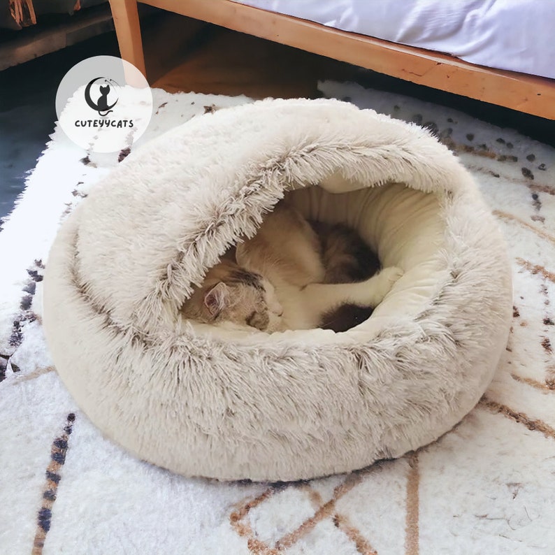Snug Cat Bed warm Cat Bed , Cosy Cat Bed , Luxury Cat Bed, Calming Cat Bed, Fluffy Cat Bed, Cat