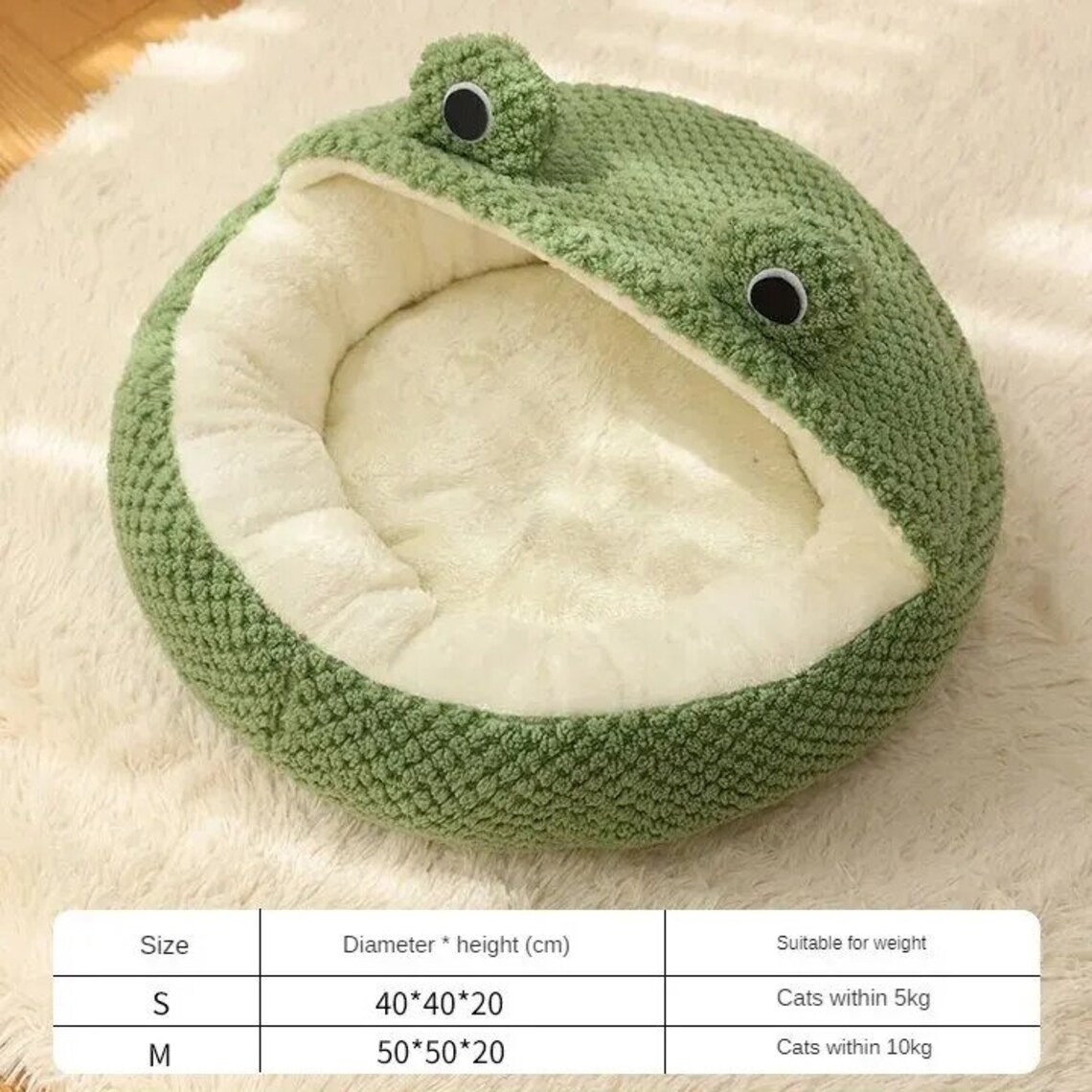 New Cute Frog Cat Bed Warm Cat Bed Plush Cat Bed Cute Cat Etsy Canada