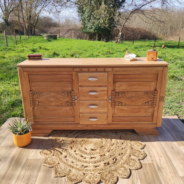 buffet bois brut plateau en chêne