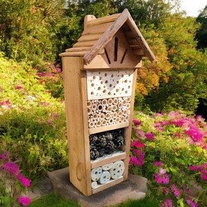 BUG HOUSE Insect Hotel, Butterfly Ladybug House, Mason Bee Large Wildlife Habitat, Insektenhotel Insektenhaus Handmade Wooden Gardener Gift