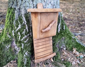 Boîte à chauves-souris faite main en bois massif, boîte à chauve-souris rustique en bois, nichoir pour chauves-souris, décoration de jardin rustique