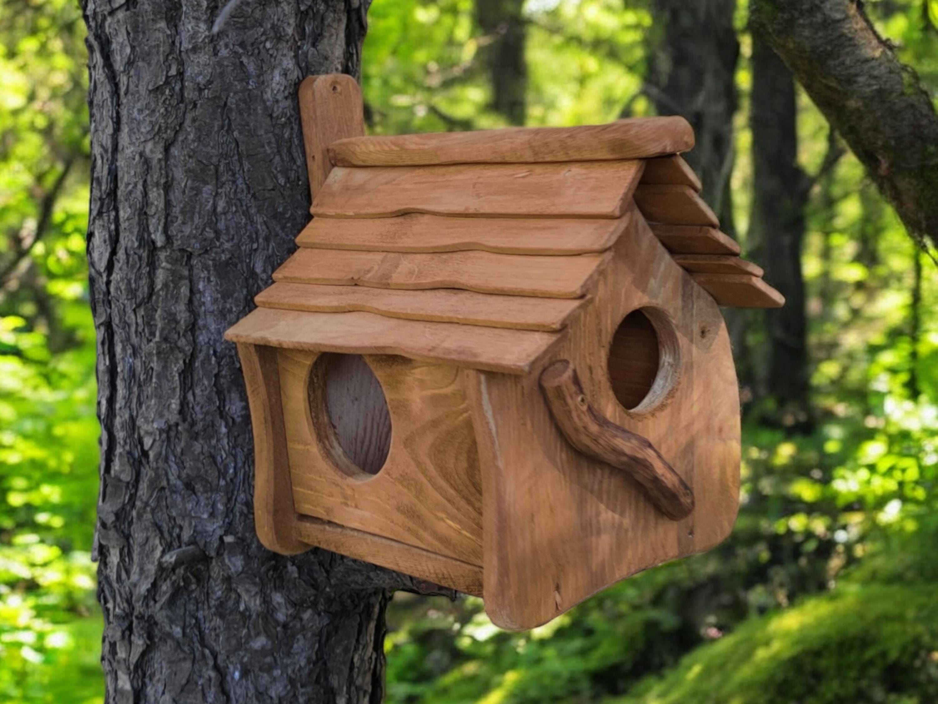 手作りの木製リスの巣箱 - 素朴な屋外巣箱 - Etsy 日本