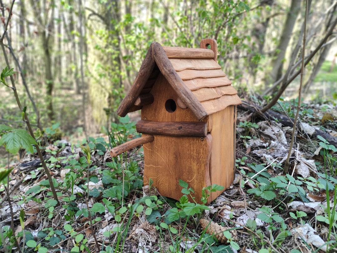 Wooden BIRDHOUSE Small Birds Sparrows, Blue Tits, Blackbirds ...