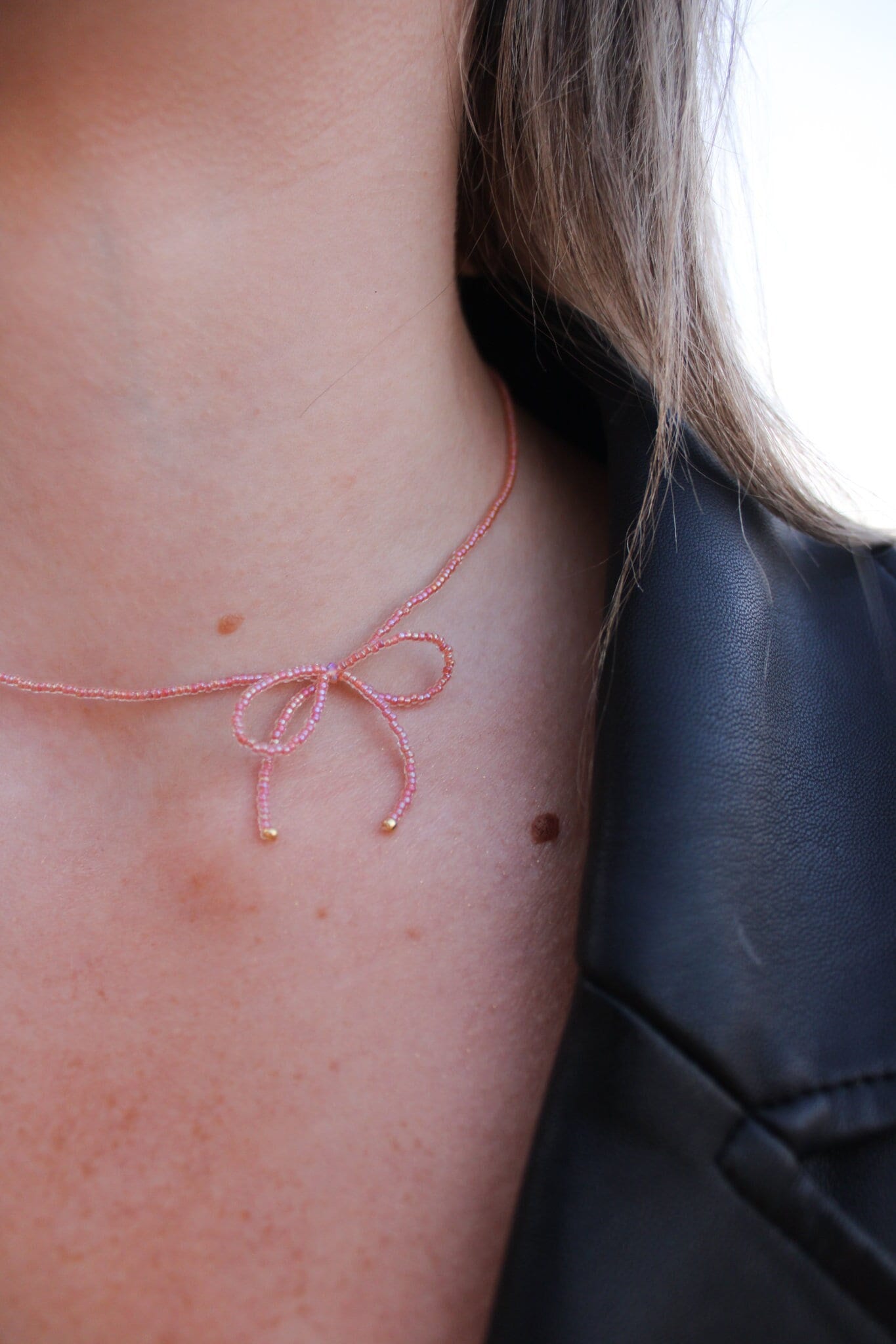Mini Beaded Bow Necklace | Custom Bow Necklace | Coquette Jewelry | Handmade Necklace | Mothers Day | Customized Necklace | Gift for Her