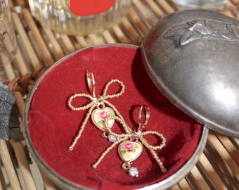 Beaded Bow Charm Earrings | Custom Bow Earrings | Coquette Jewelry | Handmade Earrings | Mothers Day | Customized Necklace | Gift for Her