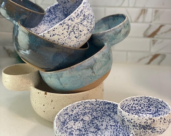 Handmade Ceramic/ Pottery Chip and Dip Bowl/ Queso Bowl Game Day