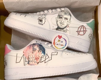 Lil Peep Air Force 1 Custom BEST SELLING, Limited Edition, Perfect Gift,Mother day gift Order now>>> etsneaker.com/mins-101