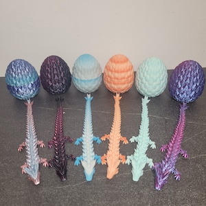 Movable articulated crystal dragon XL surprise egg 3D printing - movable fidget