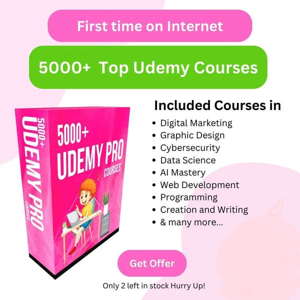 Accès illimité aux connaissances : 5 000 cours Udemy