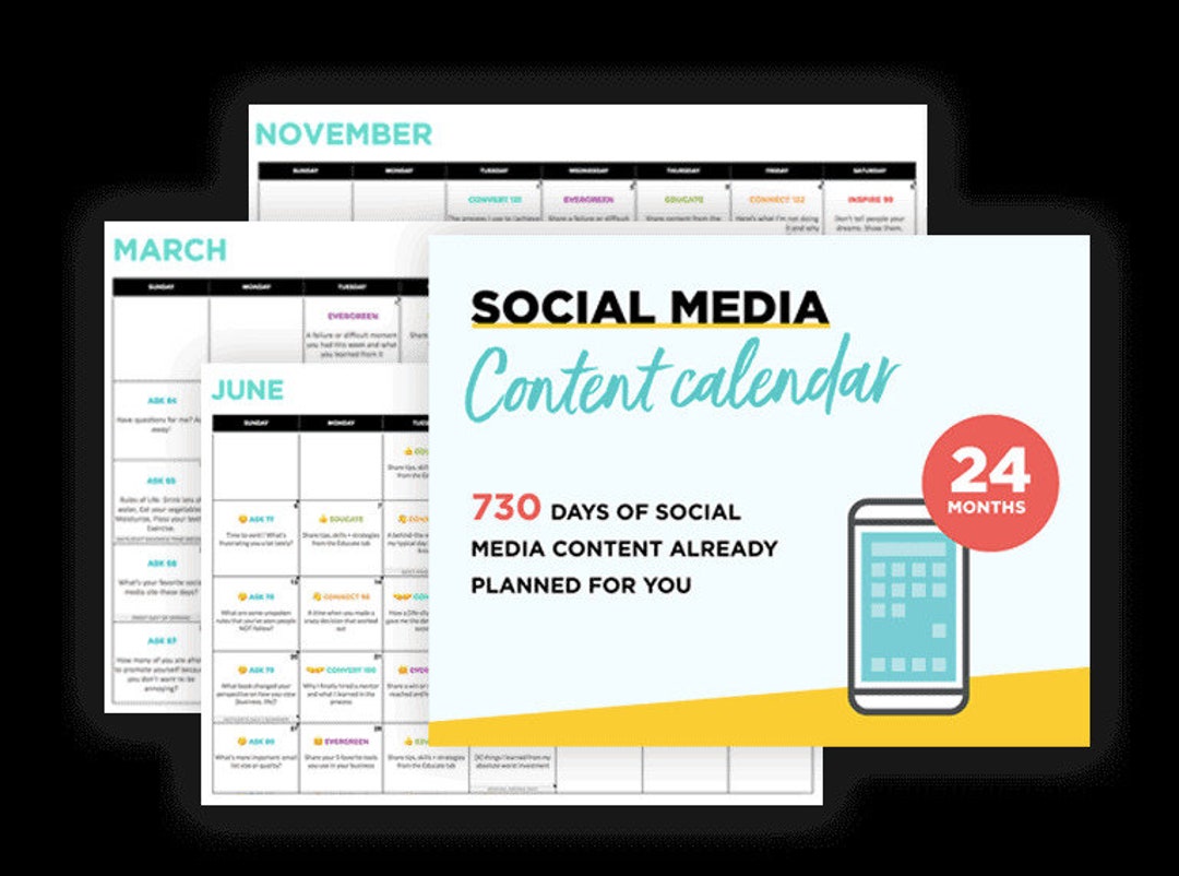 Social Media Content Calendar Google Sheets, Digital Content Planner ...