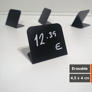 25 unidades de etiqueta preta de PVC apagável, etiqueta de preço, etiqueta de sinalização, etiqueta invertida com a parte traseira destacada, etiqueta de preço para exibição de produto, placa de preço, lojas exceto.