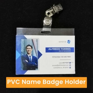 PVC-naambadgehouder, transparante ID-badge met vergrendeling, waterdichte ID-kaarthouder, transparante naambadge, PVC-visitekaarthouder 9x6 cm